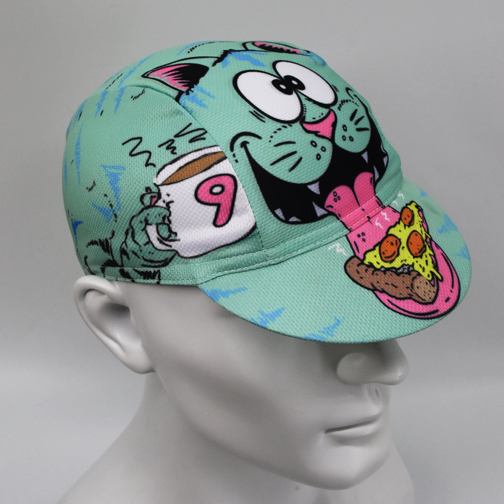 Cute Cat Pizza Coffee Cycling Cap