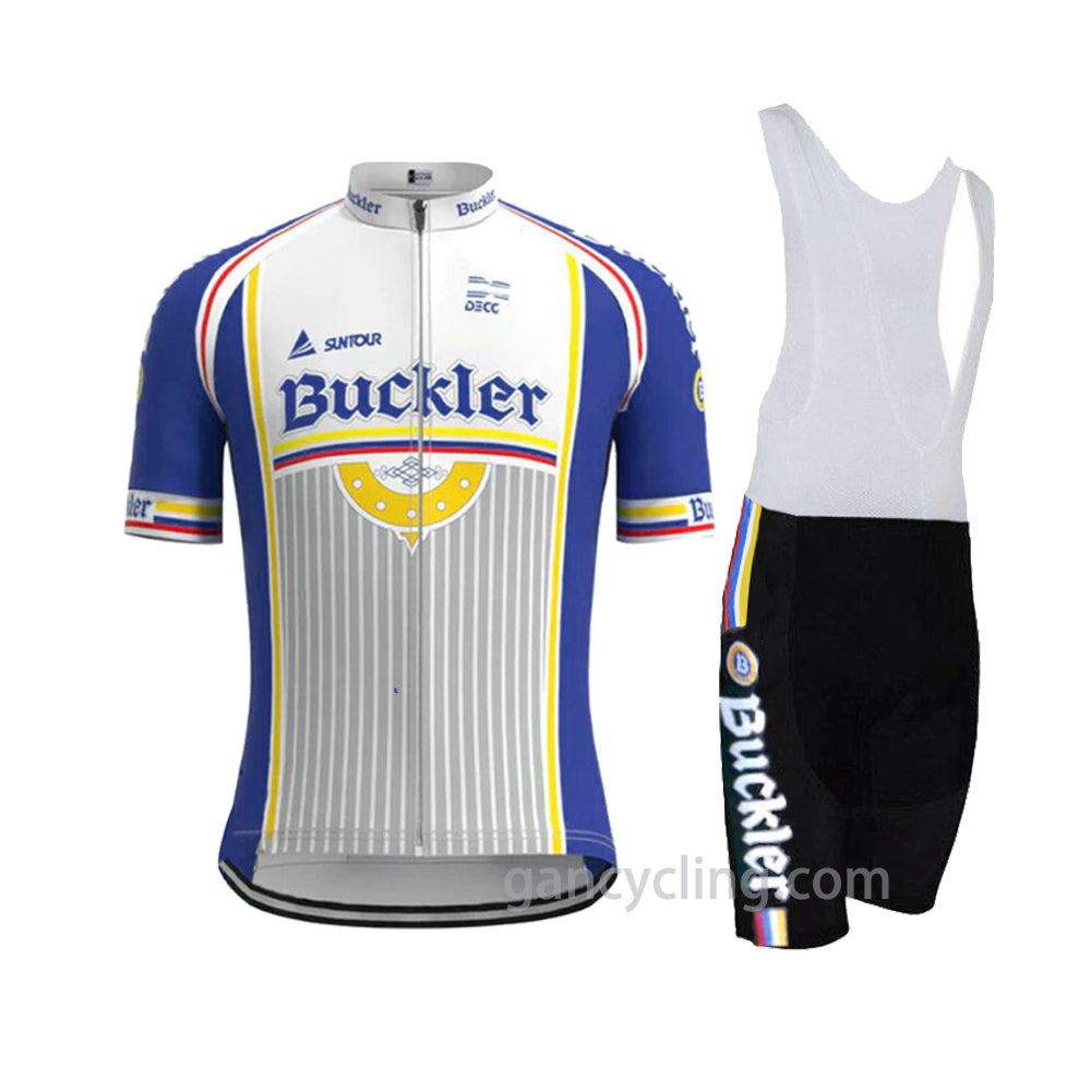 Buckler 1991 Retro Cycling Jersey Set Short Sleeve with Cap