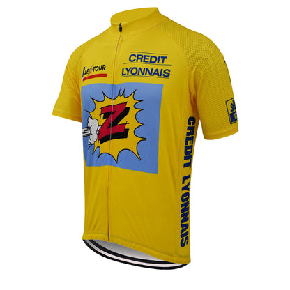 Maillot de cyclisme rétro jaune Vetements Team Z du Tour de France 1990