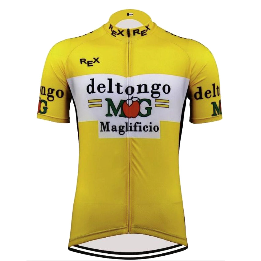 Maillot de cyclisme rétro jaune Del Tongo MG 1991