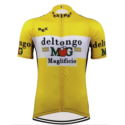 Maillot de cyclisme rétro jaune Del Tongo MG 1991