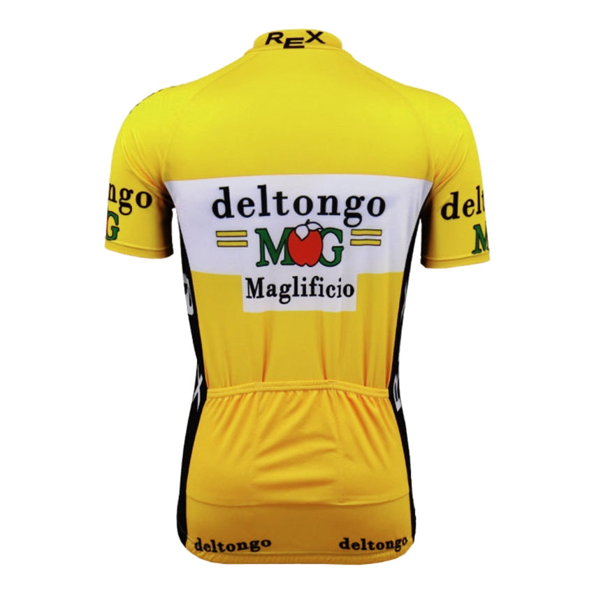 Maillot de cyclisme rétro jaune Del Tongo MG 1991