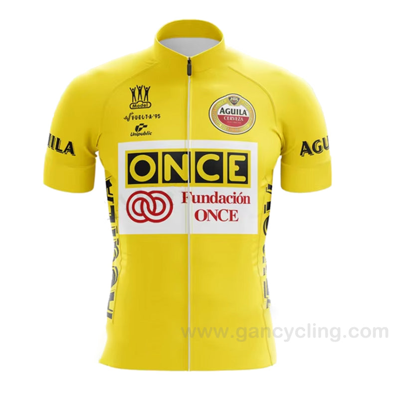 Maillot de cyclisme jaune Once Retro 1995