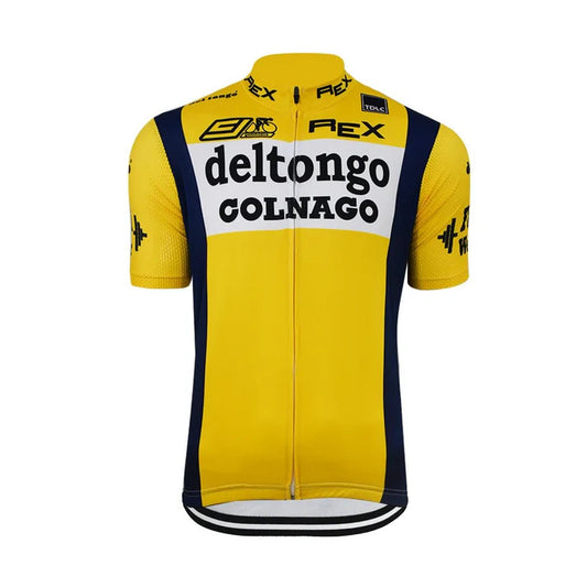 Maillot de cyclisme jaune de l'équipe Del Tongo