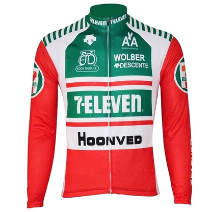 7-Eleven Team Long Sleeve Retro Cycling Jersey (with Fleece Option)