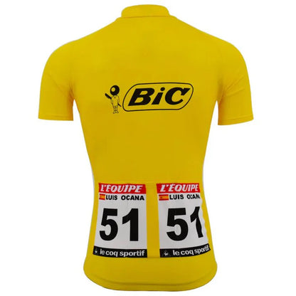 Maillot cycliste Bic Retro Jaune Luis Ocana Tour de France 1973