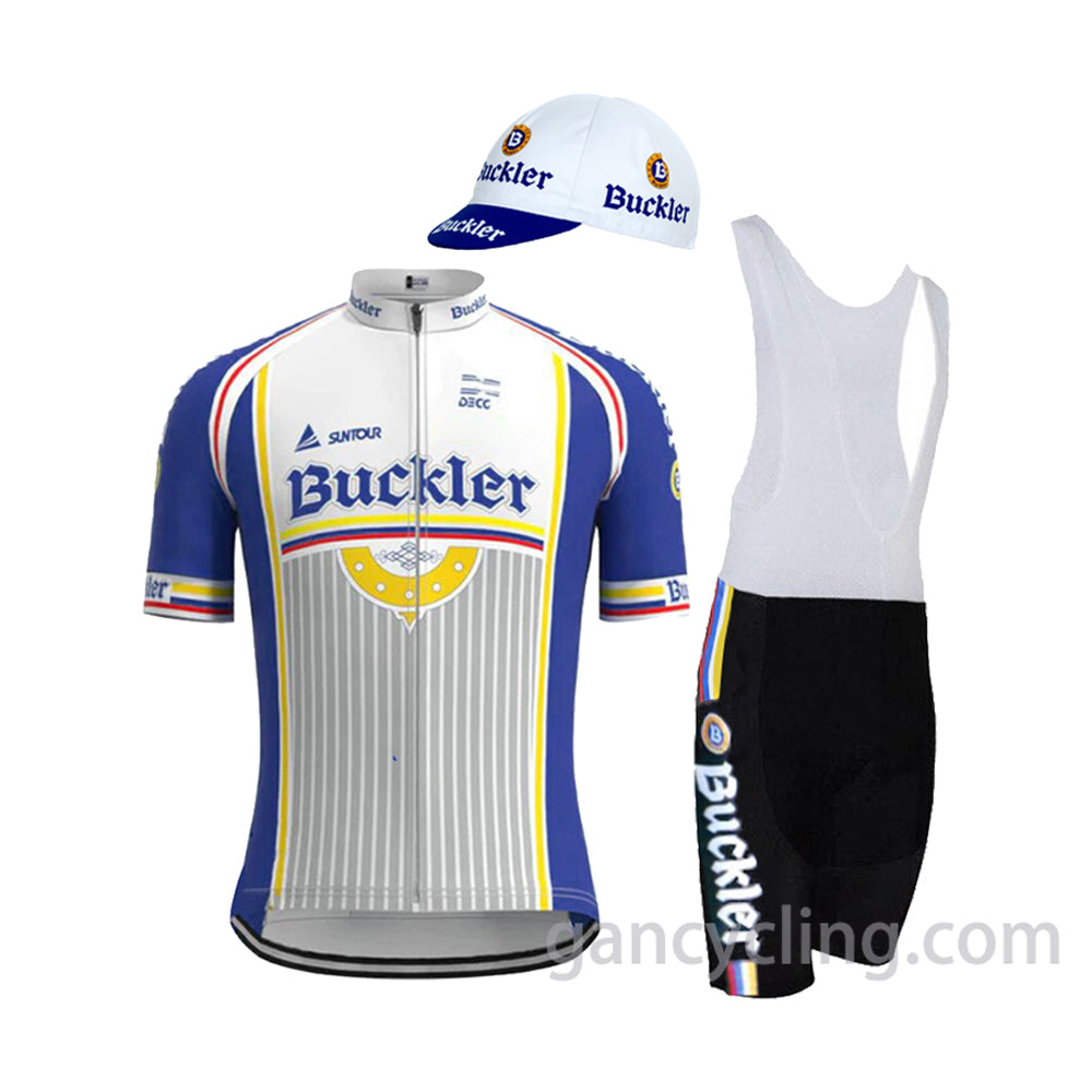 Buckler 1991 Retro Cycling Jersey Set Short Sleeve with Cap