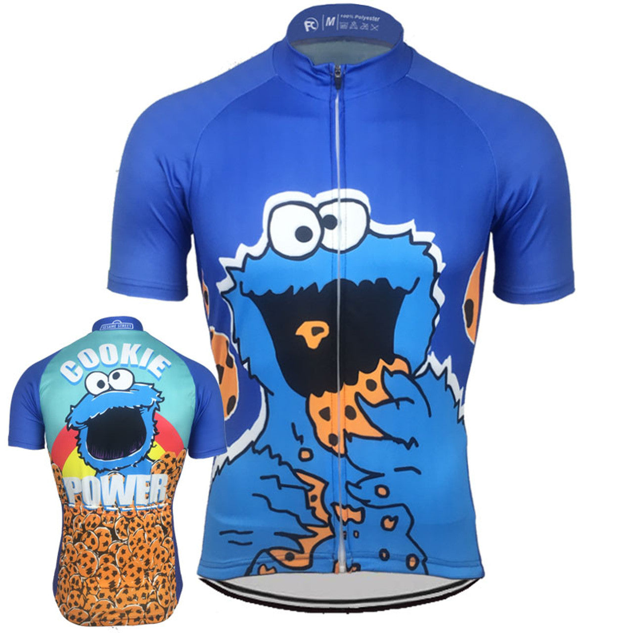 Cookie Monster Funny Blue Cycling Jersey