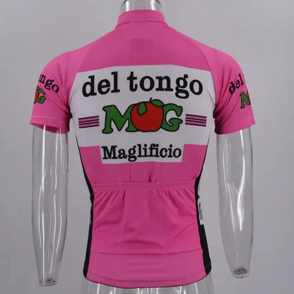 Maillot de cyclisme rétro rose Del Tongo-MG Maglificio