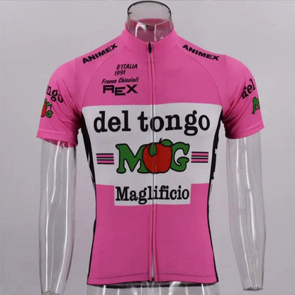 Maillot de cyclisme rétro rose Del Tongo-MG Maglificio