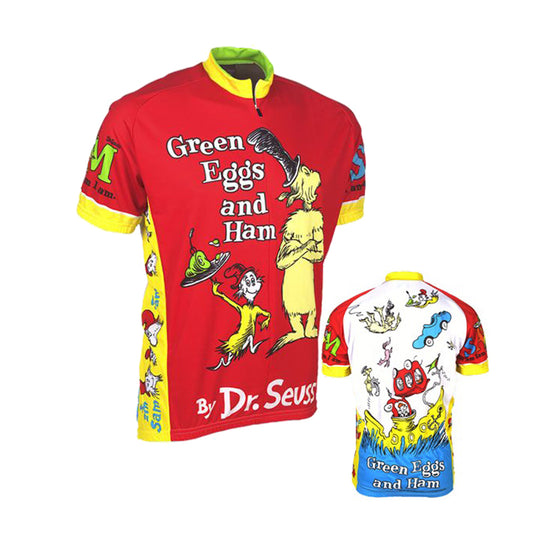 Maillot de cyclisme rouge Dr Seuss Green Eggs and Ham