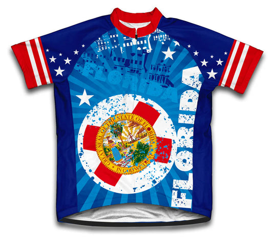 Florida Flag Men Blue Cycling Jersey