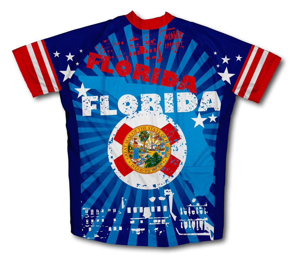 Florida Flag Men Blue Cycling Jersey