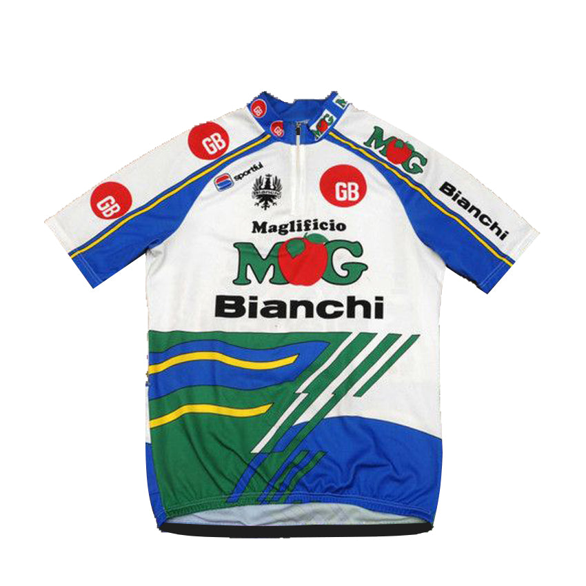 Vintage 1992 GB - Maillot ciclista manga corta MG Maglificio Bianchi