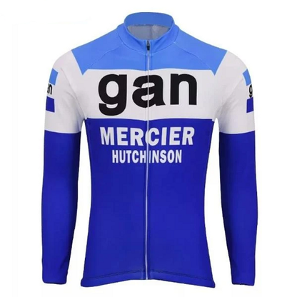 Maillot ciclista de manga larga azul Hutchinson de Gan Mercier