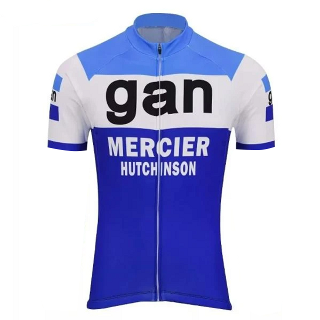 Maillot de cyclisme rétro bleu Gan Mercier Hutchinson