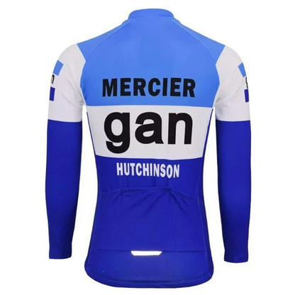 Maillot ciclista de manga larga azul Hutchinson de Gan Mercier