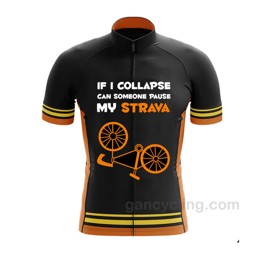 Pausa mi maillot ciclista negro Strava