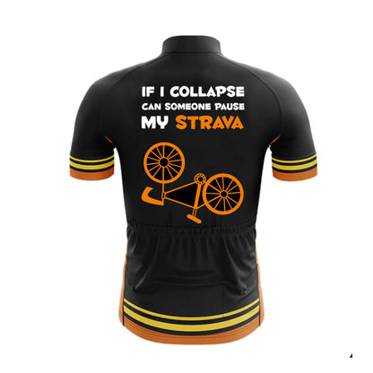 Pausa mi maillot ciclista negro Strava