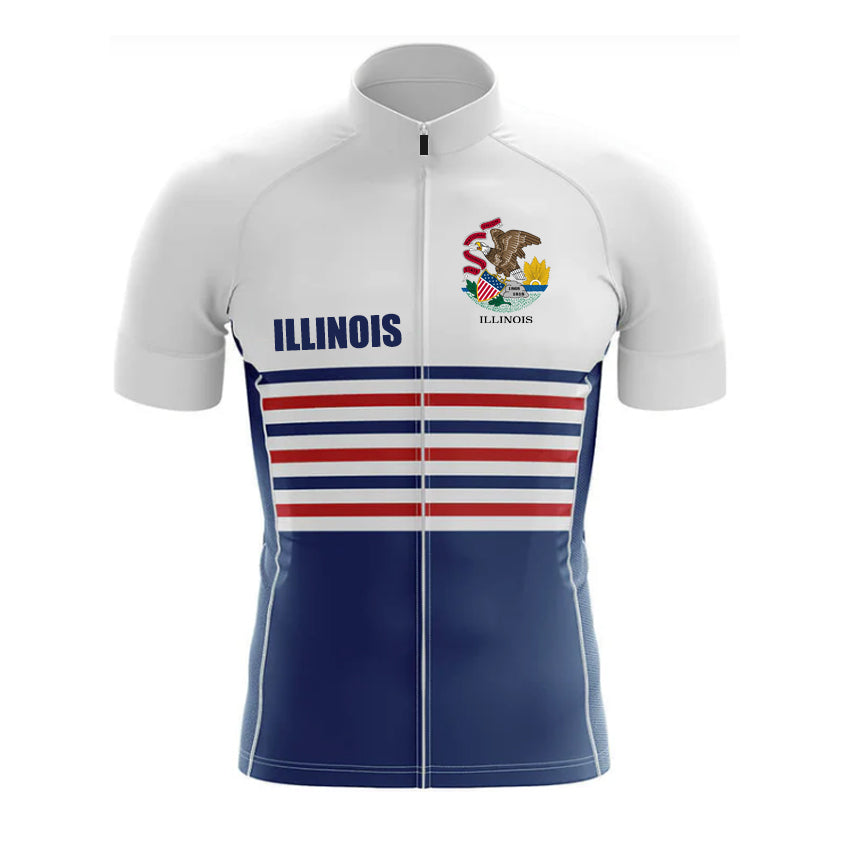 Illinois Flag Short Sleeve Cycling Jersey