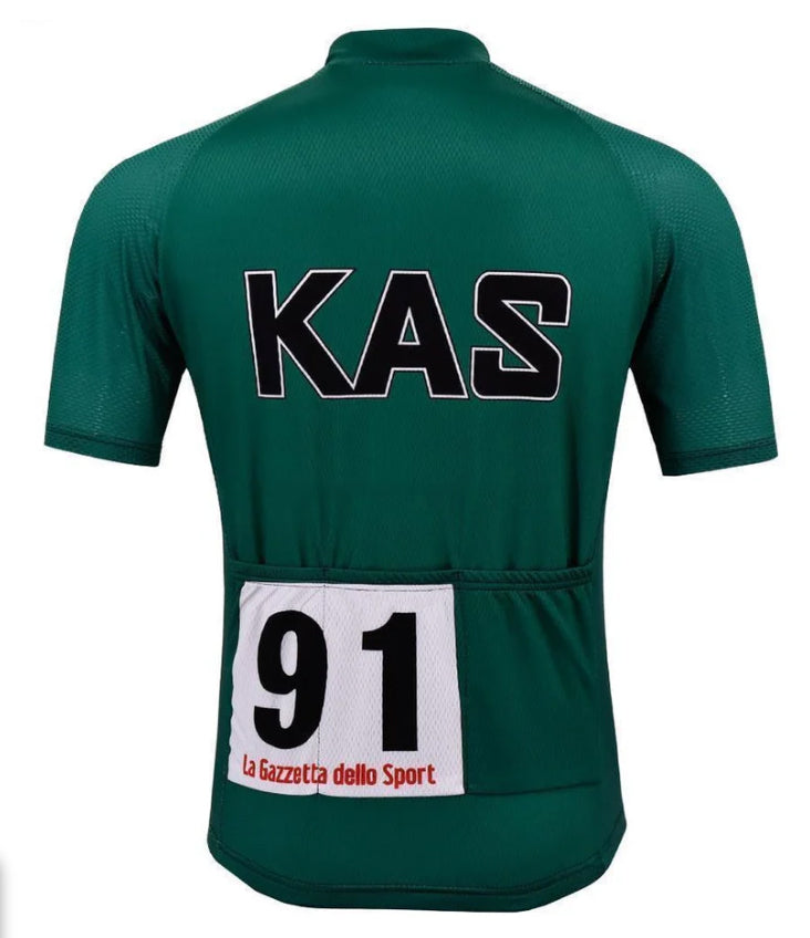 KAS Green Retro Cycling Jersey Giro d'Italia 1974