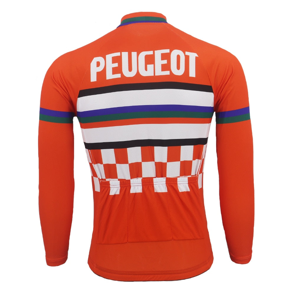 Peugeot A.V.C. Nimes Long Sleeve Retro Cycling Jersey