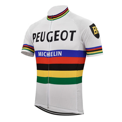 Peugeot BP Michelin World Champion Retro White Cycling Jersey