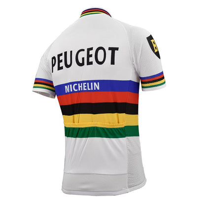 Peugeot BP Michelin World Champion Retro White Cycling Jersey