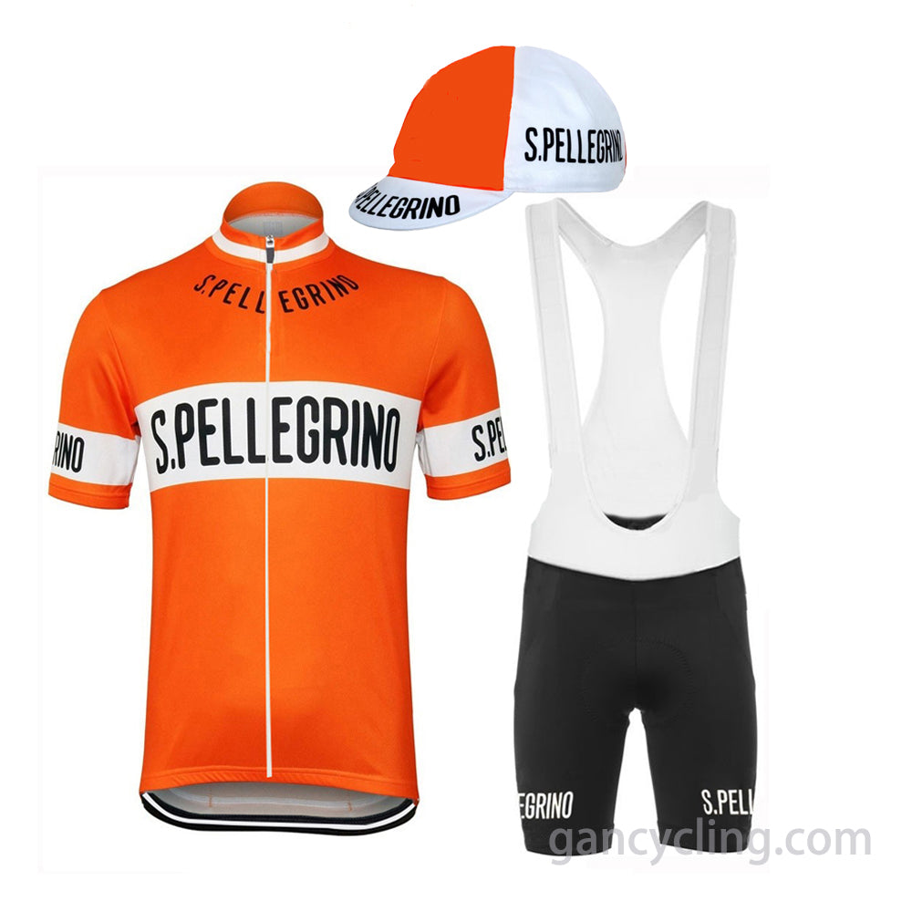 San Pellegrino Retro Cycling Jersy Set with Cap