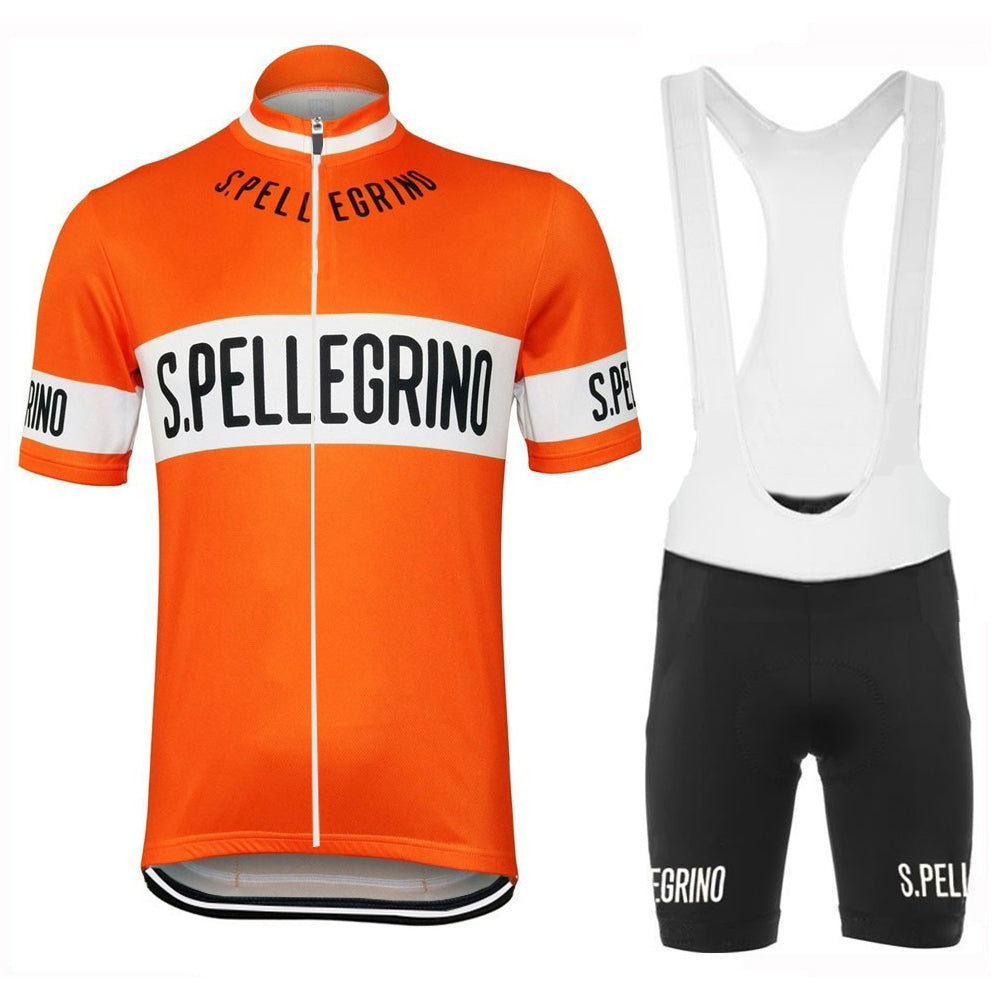 San Pellegrino Retro Cycling Jersy Set with Cap