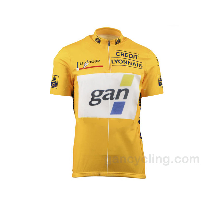 Maillot de cyclisme jaune rétro Gan du Tour de France