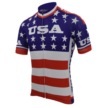 Retro Stripe USA Classic Cycling Jersey