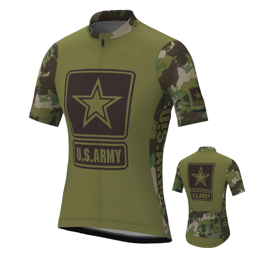 US Army Camouflage Green Cycling Jersey