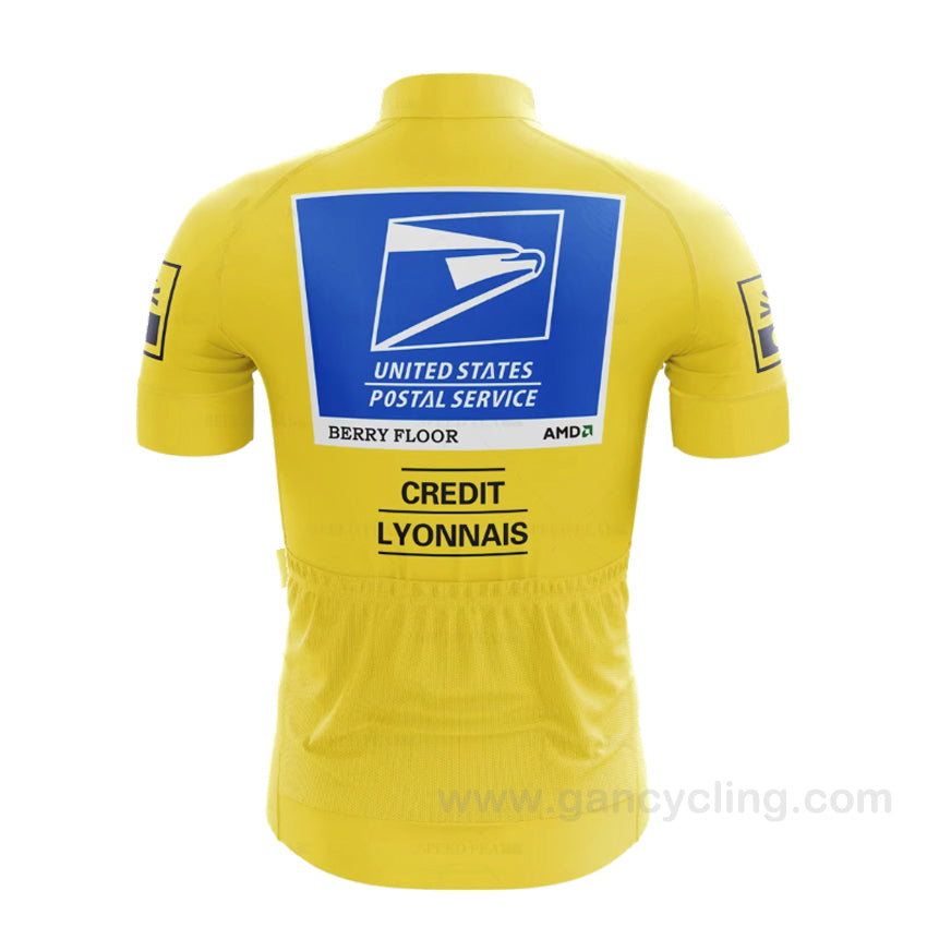 Tour de France US Postal Service Yellow Retro Cycling Jersey