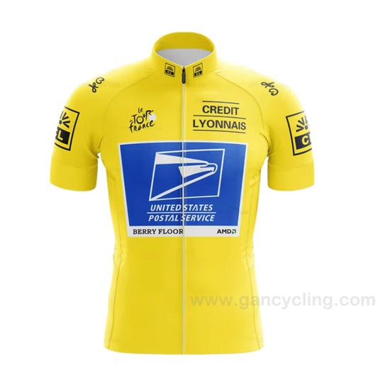 Tour de France US Postal Service Yellow Retro Cycling Jersey