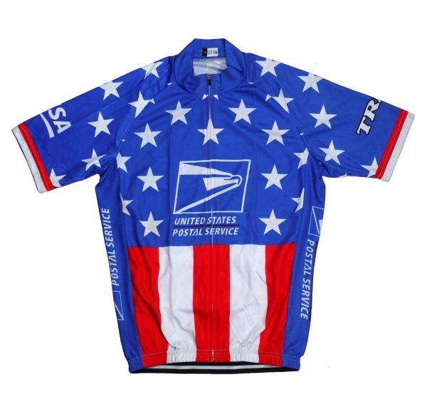 United States Postal Service Retro Blue Cycling Jersey