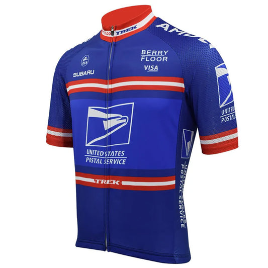 United States Postal Service Retro Bule Cycling Jersey