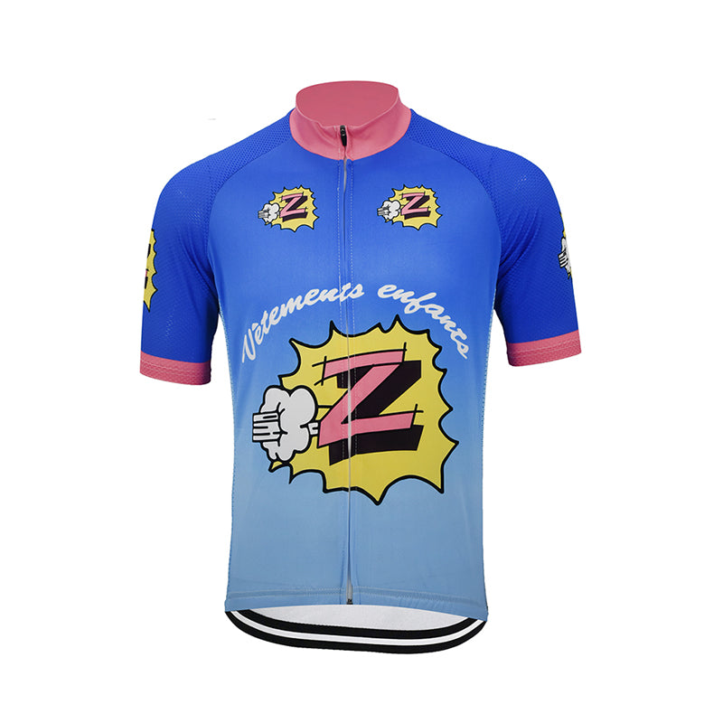 Maillot ciclista Vetements Enfants Team Z Retro azul degradado