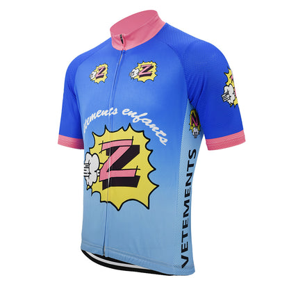 Maillot ciclista Vetements Enfants Team Z Retro azul degradado