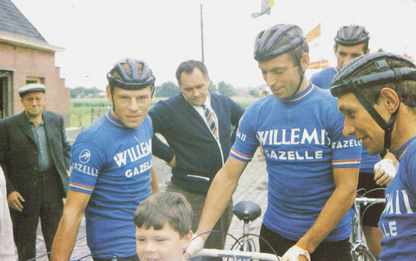 Maillot ciclista retro azul del equipo Willem II–Gazelle