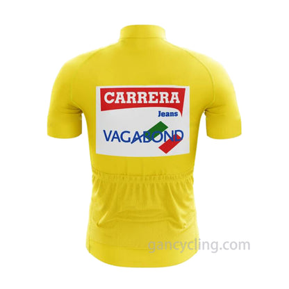 Team Carrera 1987 Tour de France Retro Yellow Cycling Jersey