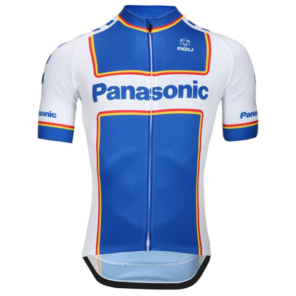 Maillot ciclista retro para hombre Agu Panasonic