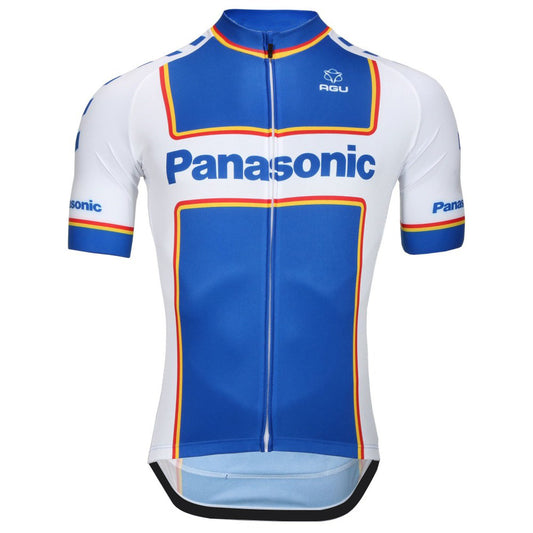 Maillot de cyclisme rétro pour homme Agu Panasonic