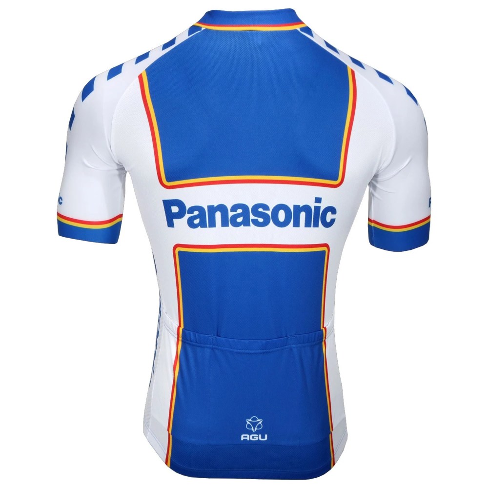 Maillot ciclista retro para hombre Agu Panasonic