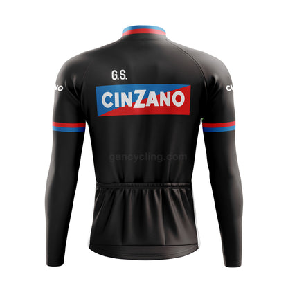 Cinzano Black Long Sleeve Retro Cycling Jerseys