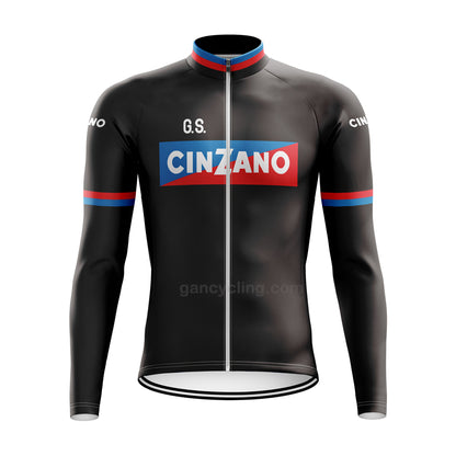 Cinzano Black Long Sleeve Retro Cycling Jerseys