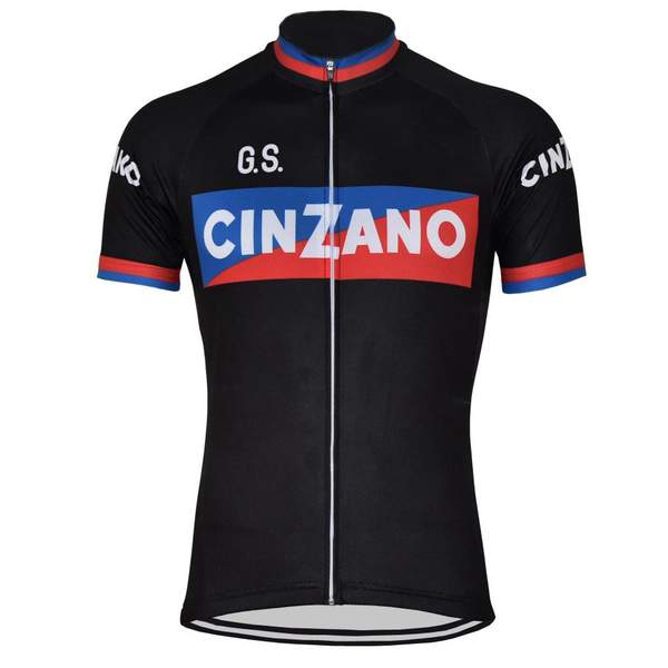 Maillot ciclista retro negro para hombre de Cinzano