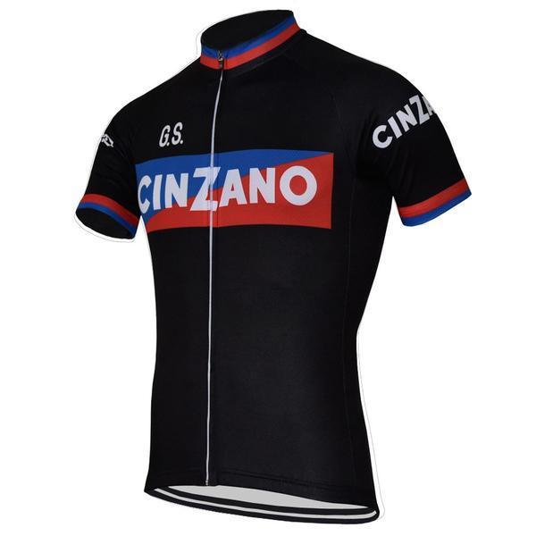 Maillot ciclista retro negro para hombre de Cinzano