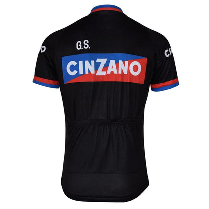 Maillot ciclista retro negro para hombre de Cinzano