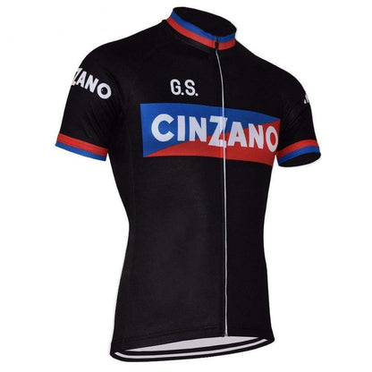 Maillot ciclista retro negro para hombre de Cinzano